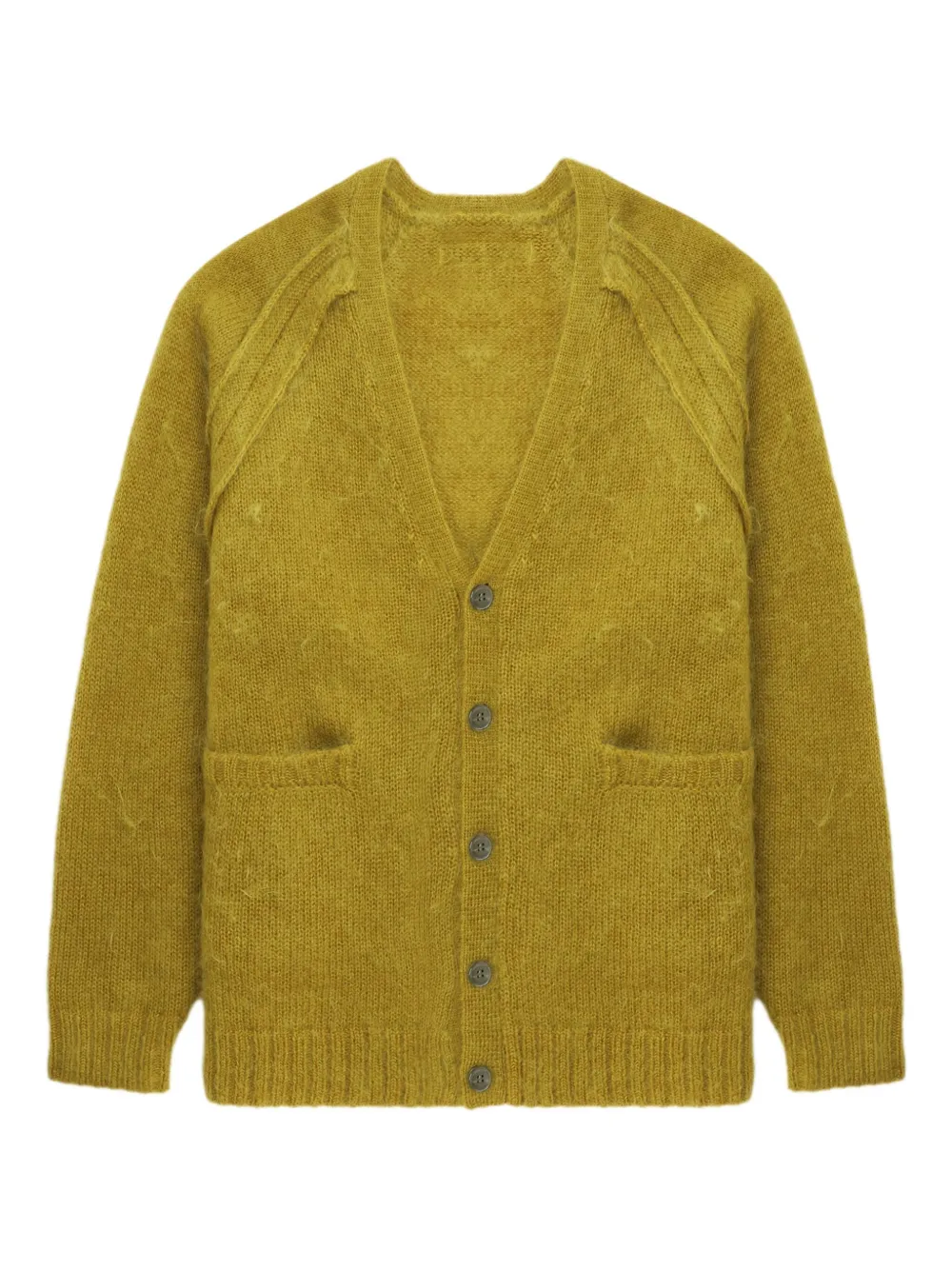 Undercover patch pocket V-neck cardigan | Yellow | Image 1