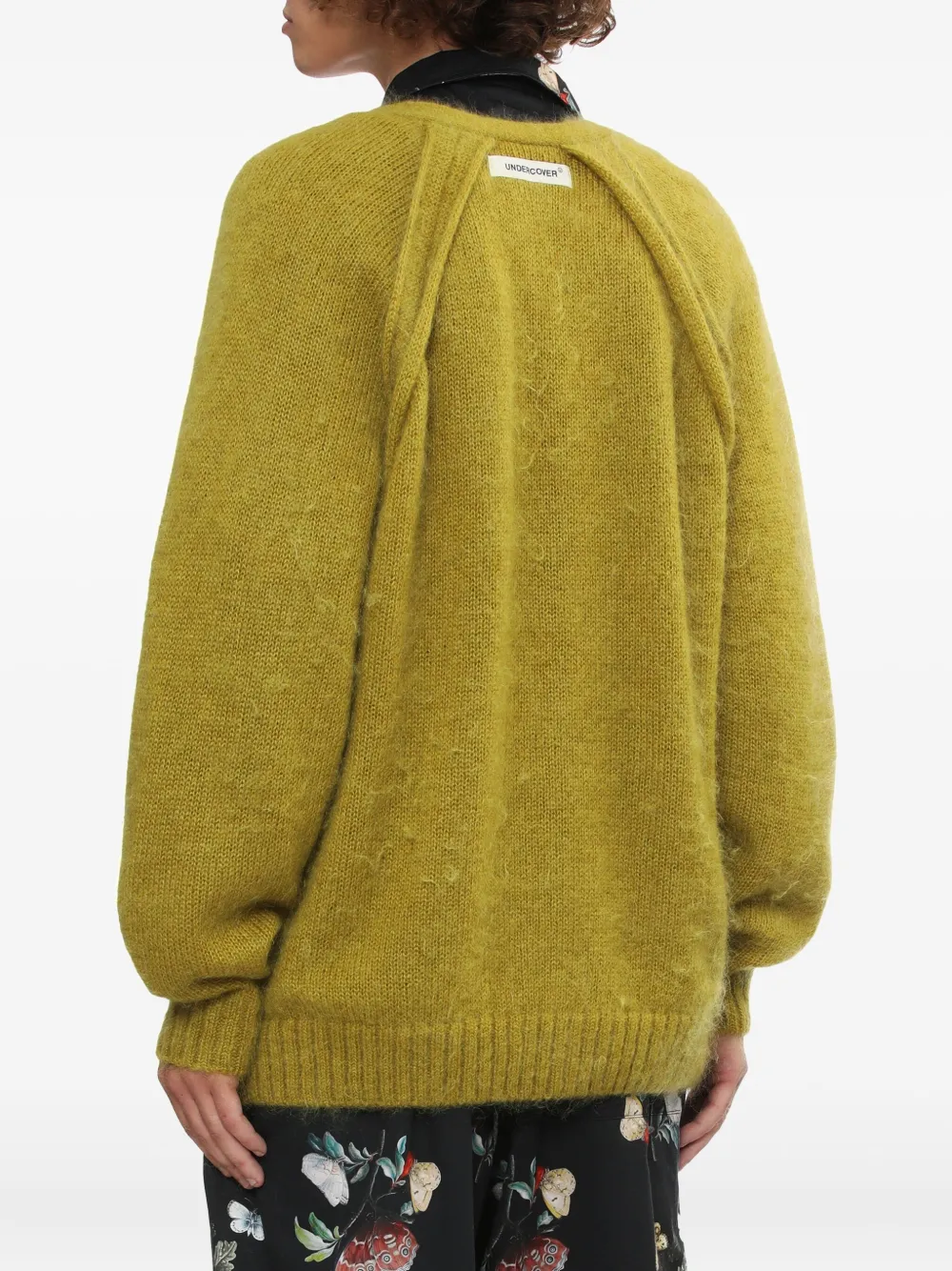 Undercover Patch Pocket V-neck Cardigan In Yellow