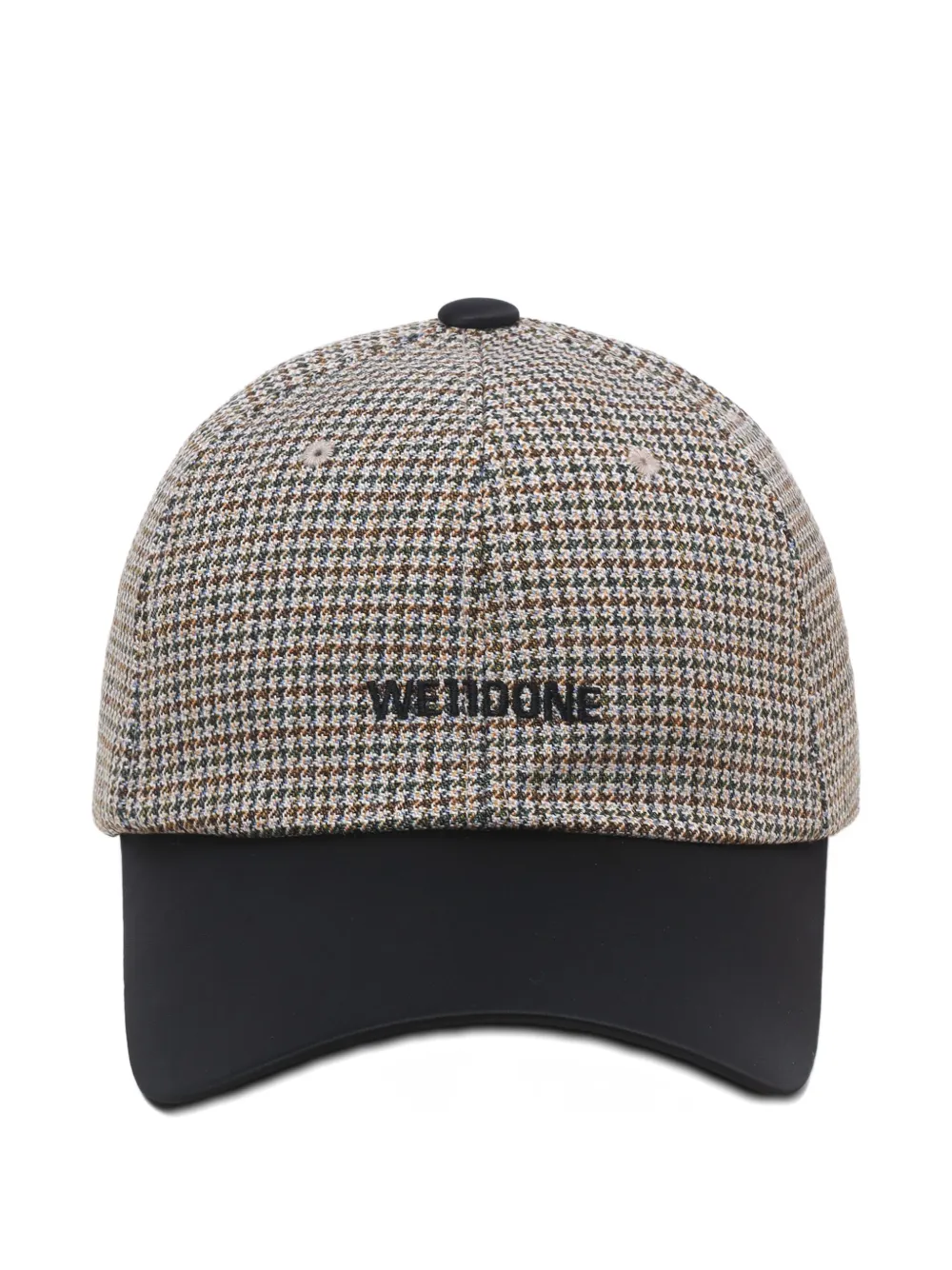 We11 Done Houndstooth Baseball Cap In Black