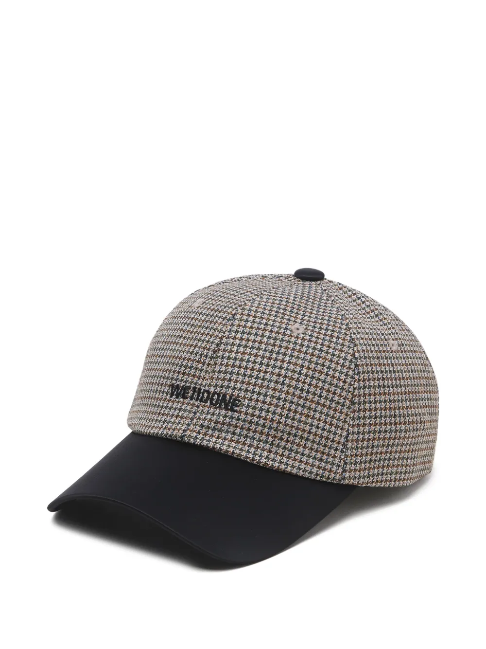 We11 Done Houndstooth Baseball Cap In Black