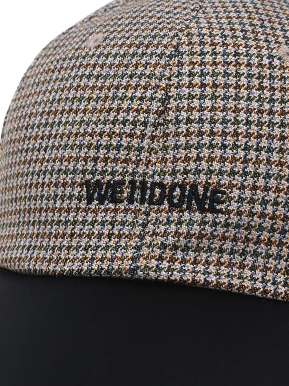 We11 Done Houndstooth Baseball Cap In Black