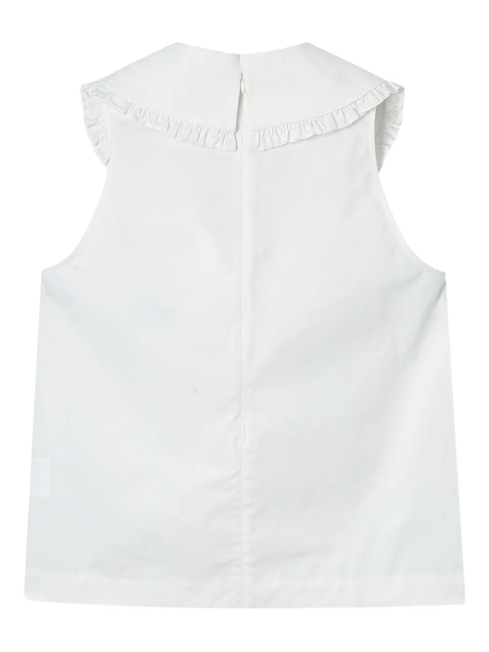 SHUSHU/TONG Mouwloze top met ruchekraag - Wit