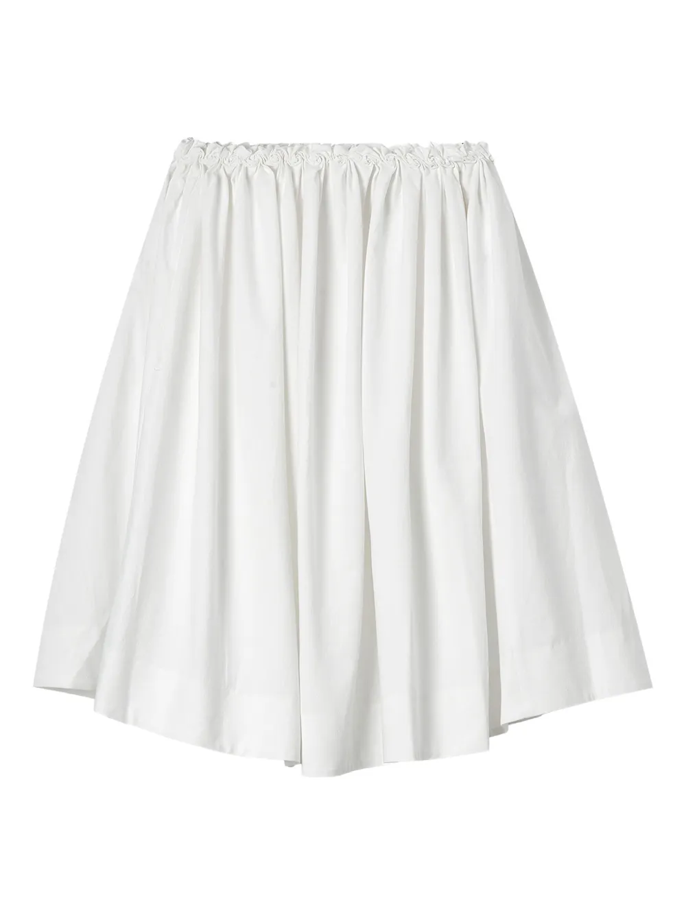 SHUSHU/TONG Katoenen A-lijn rok met gesmockte taille - Wit