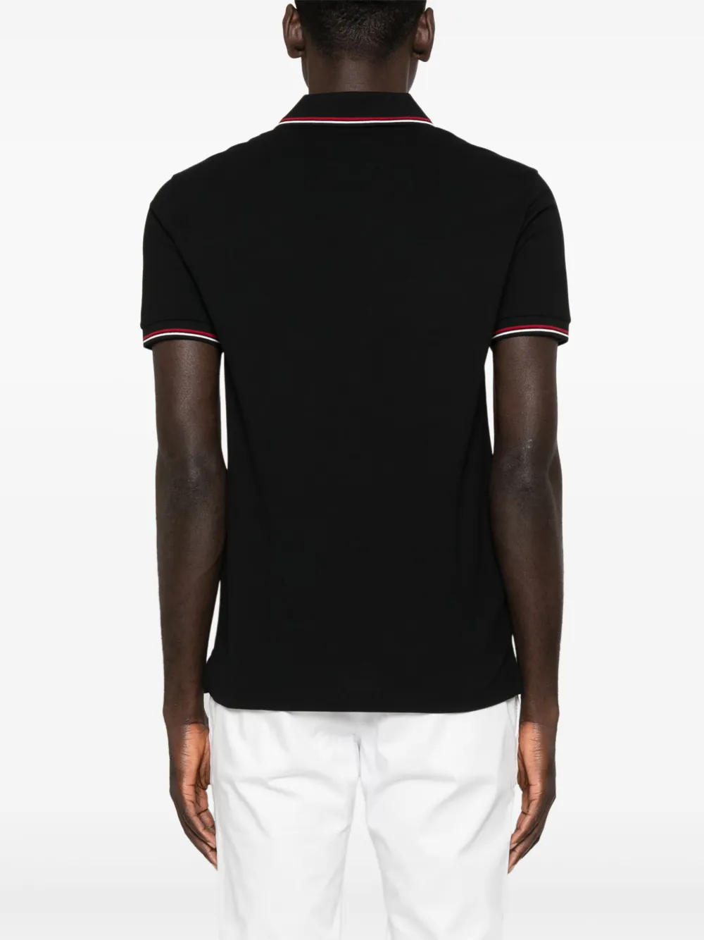 Emporio Armani Poloshirt met gestreepte kraag Zwart