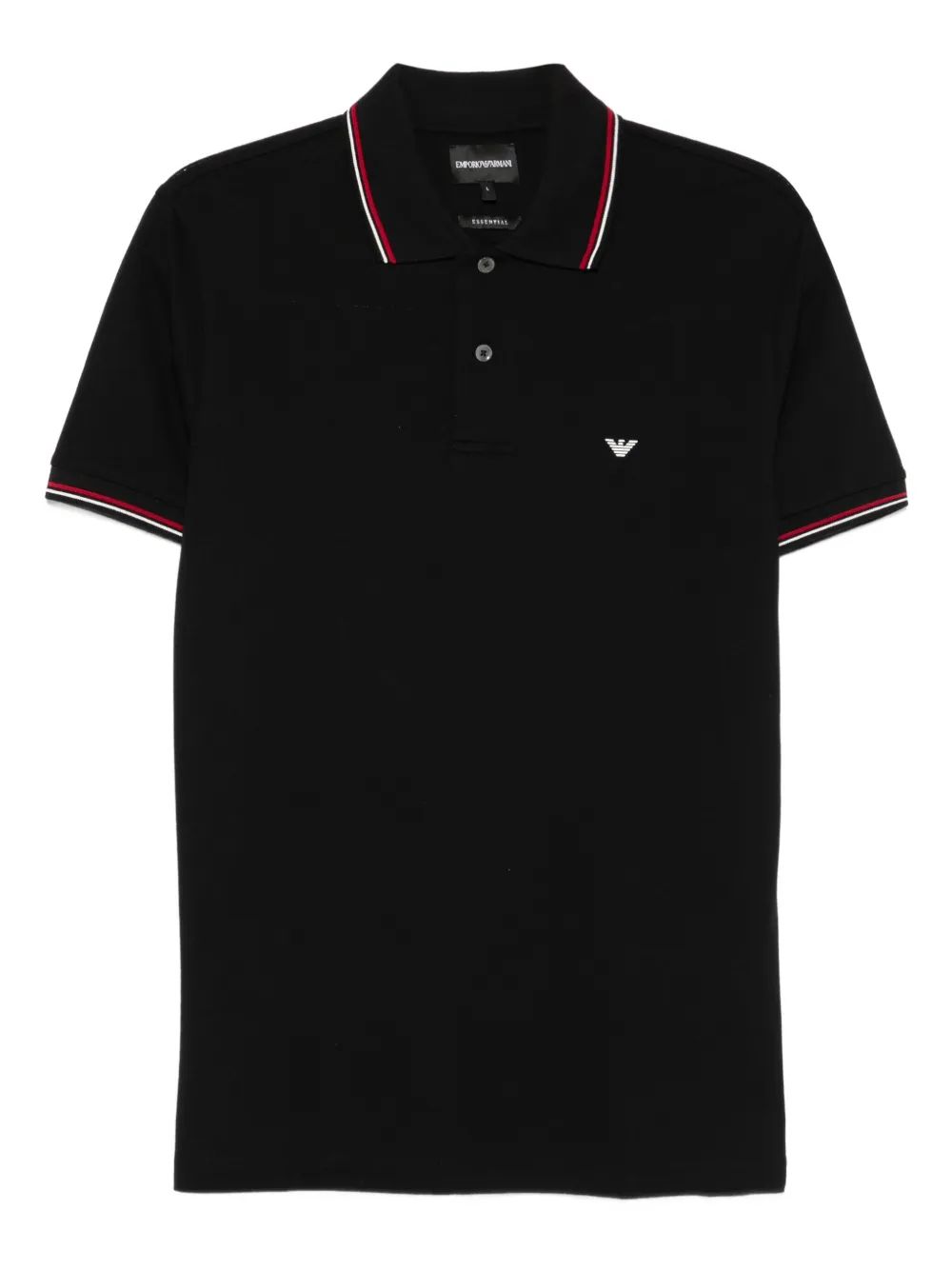 Emporio Armani tipped-collar polo shirt | Black | Image 1