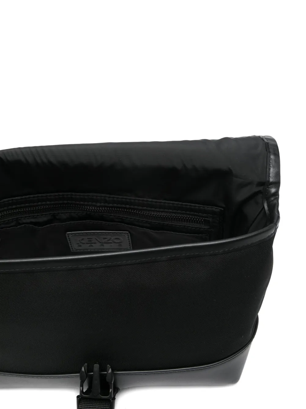 Kenzo Kleine Kommuter tas met leren afwerking Zwart