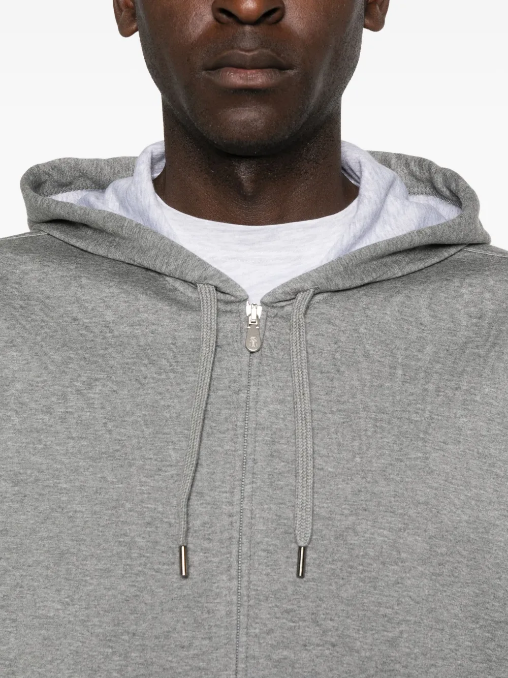 Brunello Cucinelli Hoodie met rits Grijs