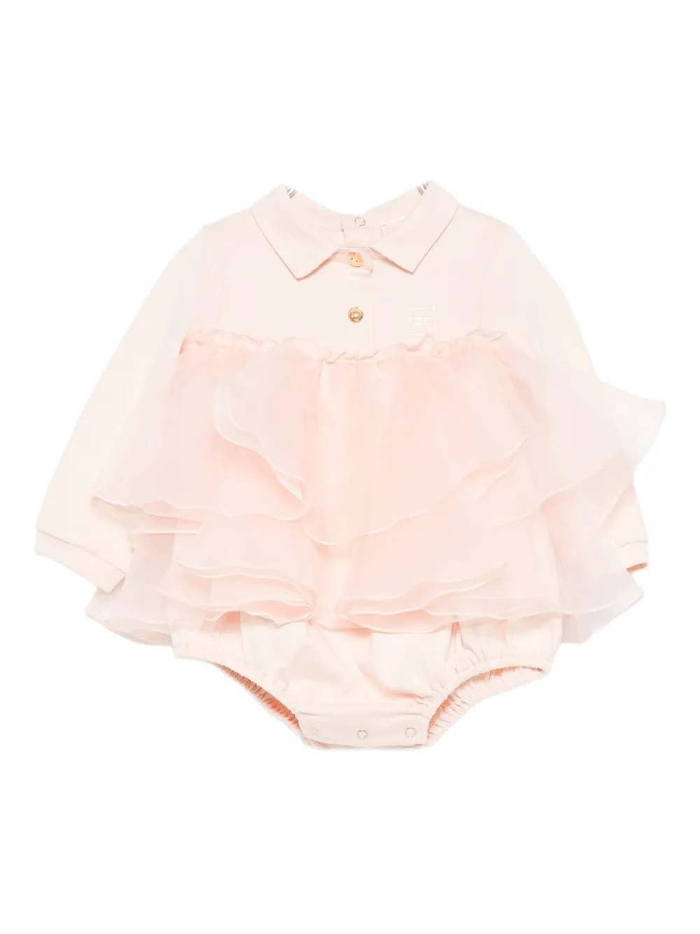 Elisabetta Franchi La Mia Bambina Layered-ruffle Body In Pink