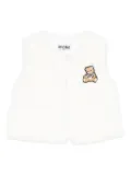 Moschino Kids teddy-embellished fleece vest - White