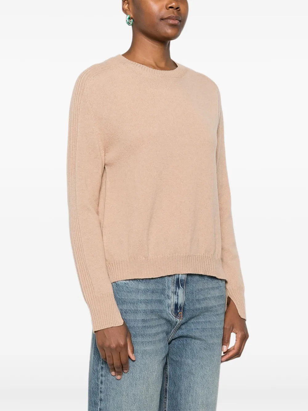 TWINSET Trui met geribbelde manchetten en lange mouwen Beige