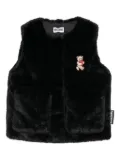 Moschino Kids Teddy Bear-patch pocket vest - Black