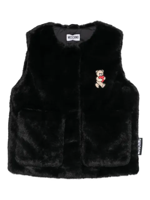 Moschino Kids Teddy Bear-patch pocket vest