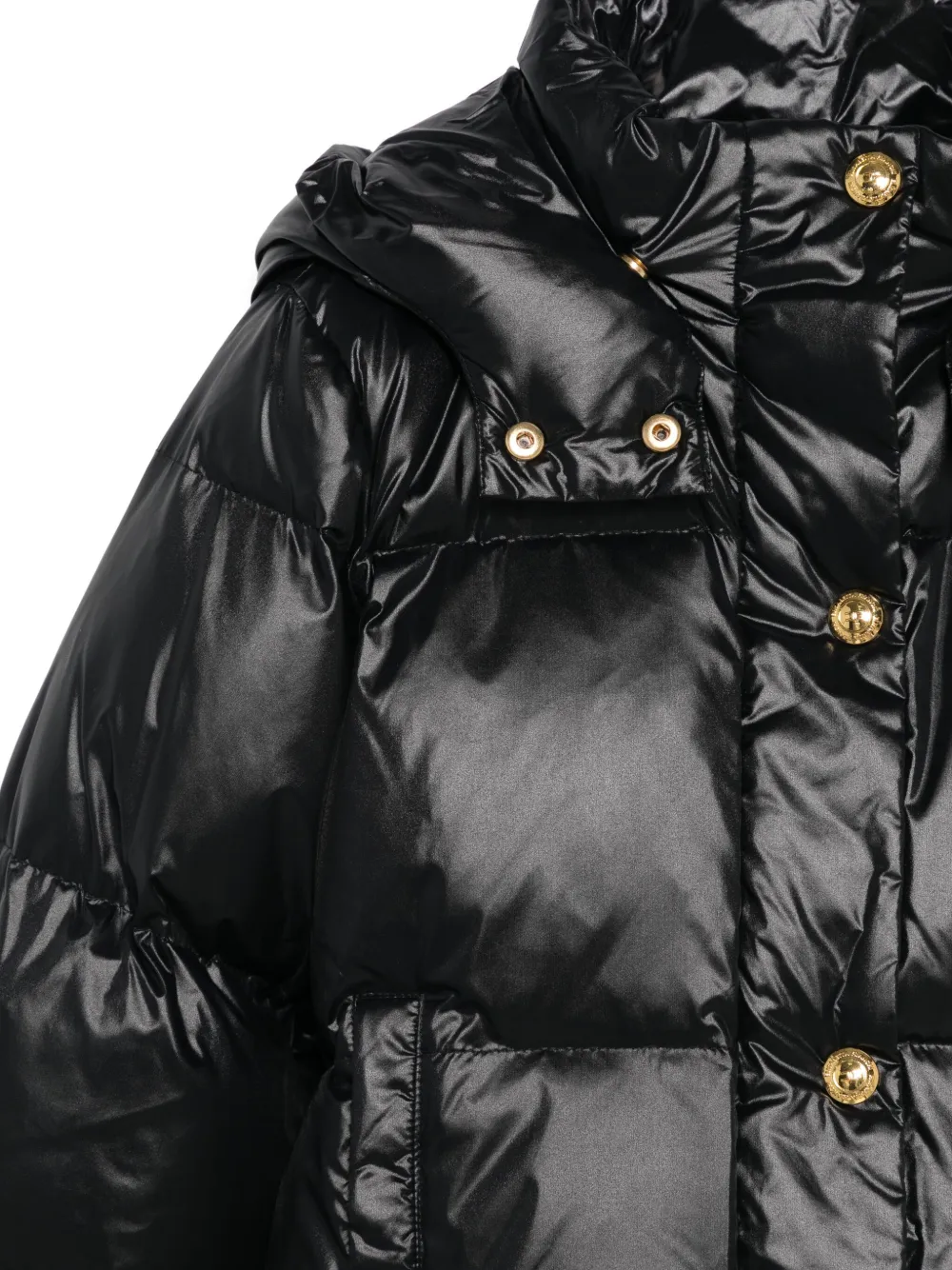 Elisabetta Franchi La Mia Bambina Donsjack met capuchon Zwart