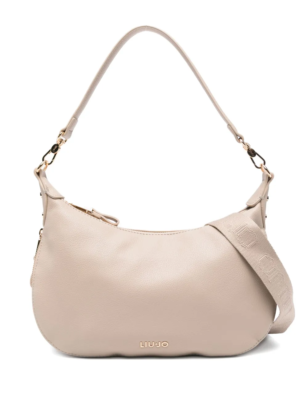 Liu •jo Zip-detail Curved Bag In Neutral