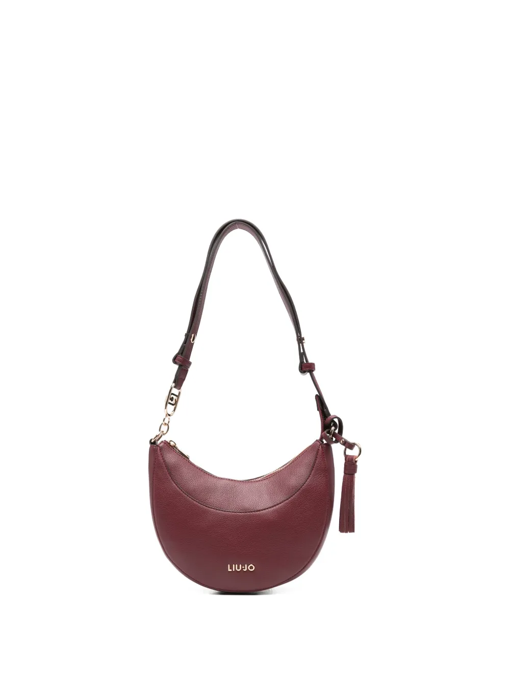 Liu •jo Crescent-shaped Tassel Shoulder Bag In Brown