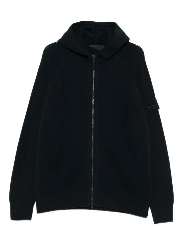 Stone Island ジップアップ パーカー | ブラック | FARFETCH JP