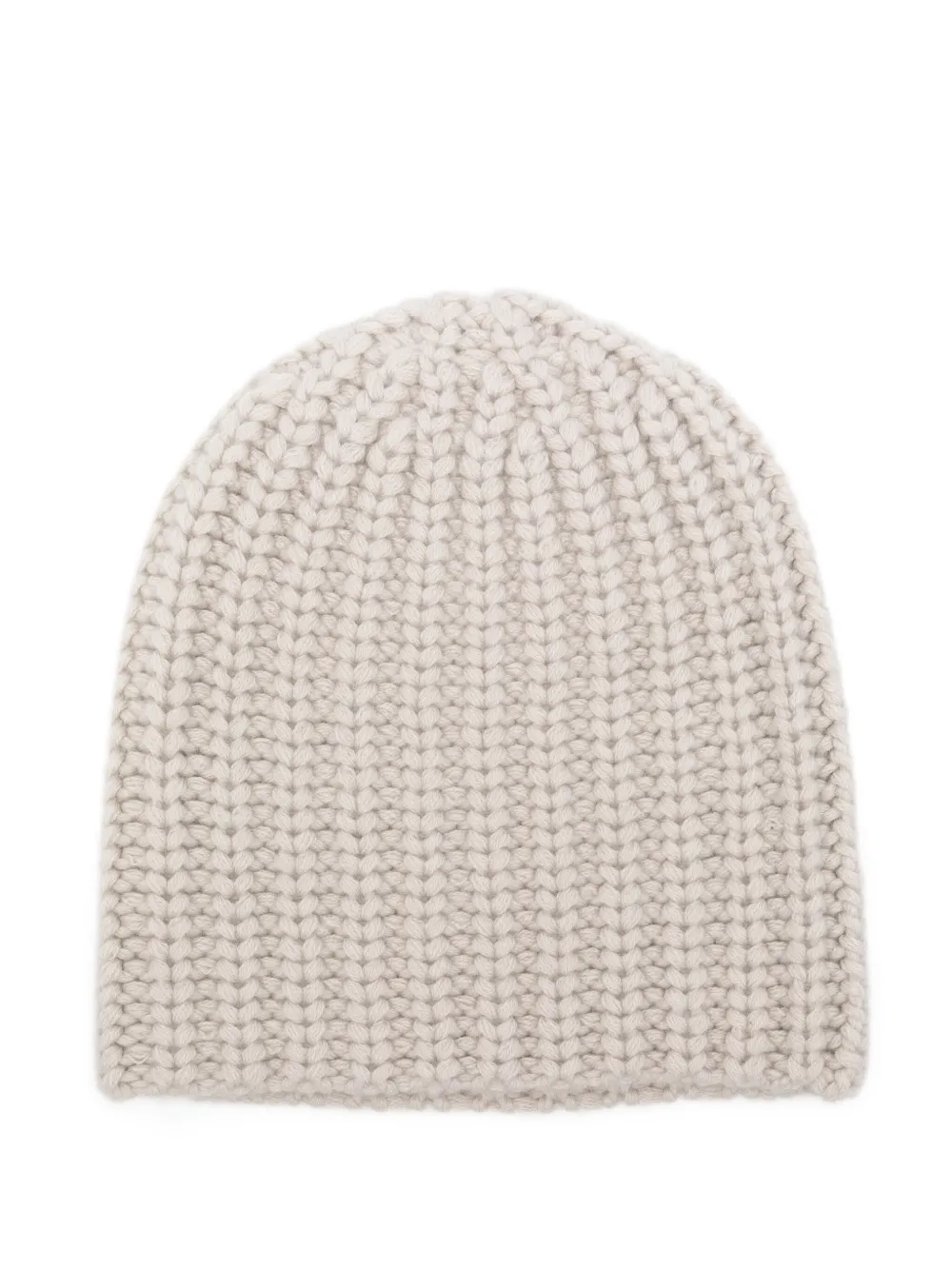Liska Geribbelde kasjmier muts - Beige