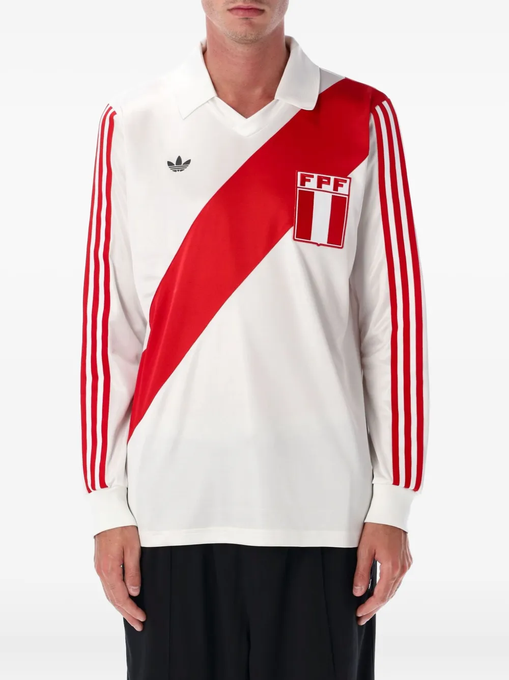 adidas diagonal-stripe long-sleeve T-shirt | White | Image 1