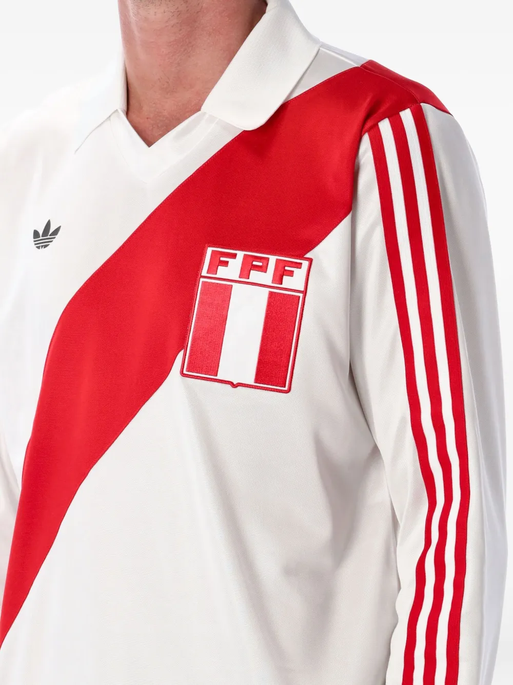 adidas Gestreepte T-shirt met lange mouwen Wit