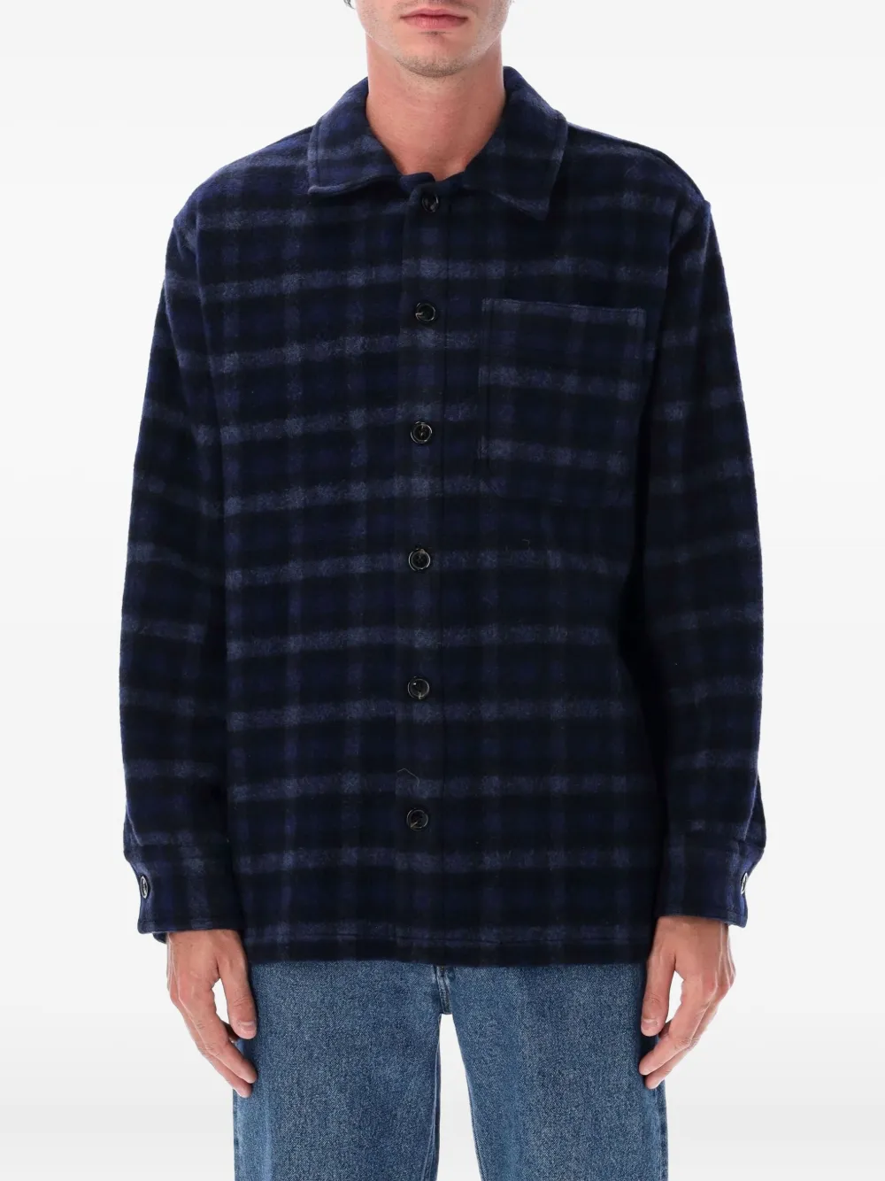 A.P.C. checked wool shirt - ブルー A.P.C. checked wool shirt - ブルー
