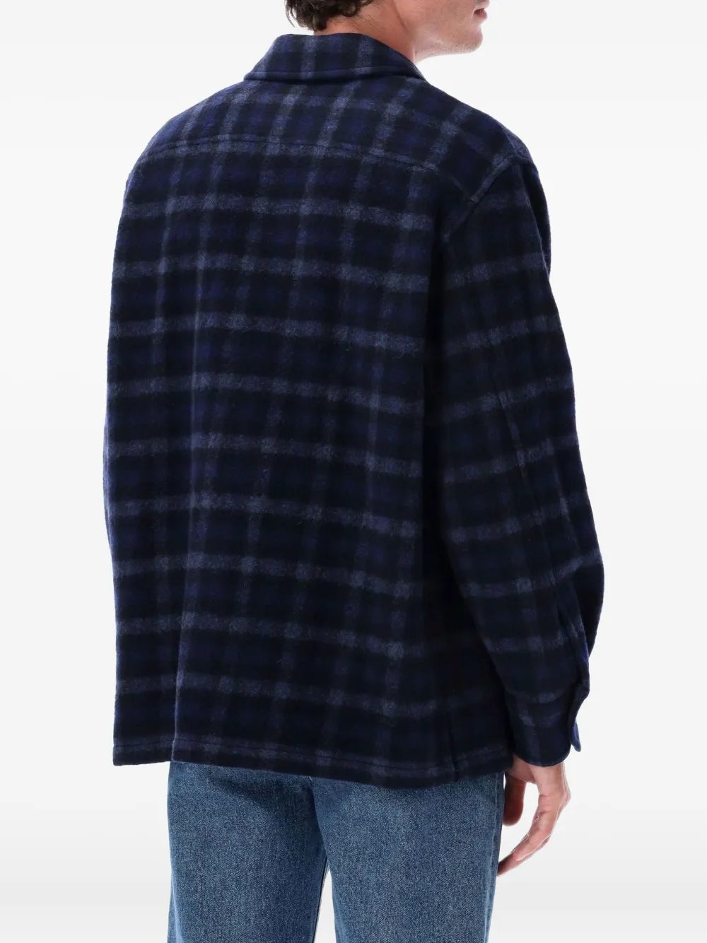 A.P.C. checked wool shirt - Blauw