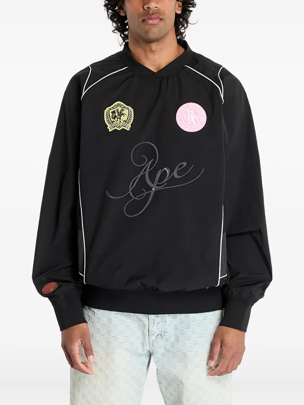 A Bathing Ape Multi-patch Pullover In Black