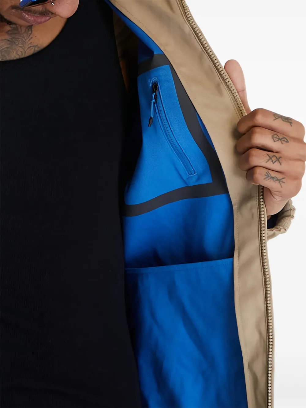 Nike Windjack met ritssluiting en zak Bruin