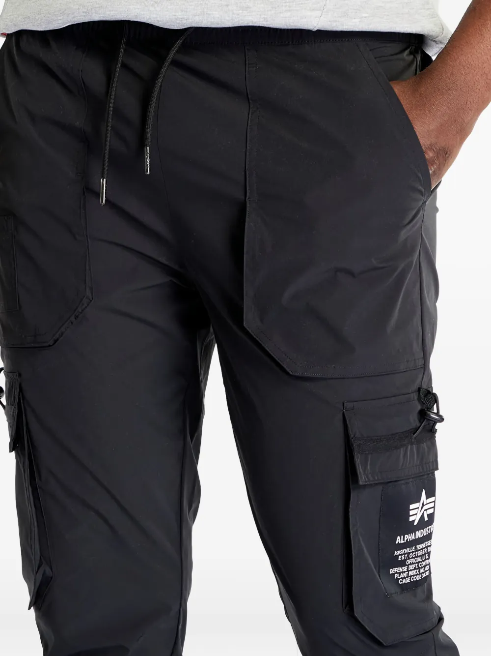 Alpha Industries Cargo-pocket Track Pants In Black