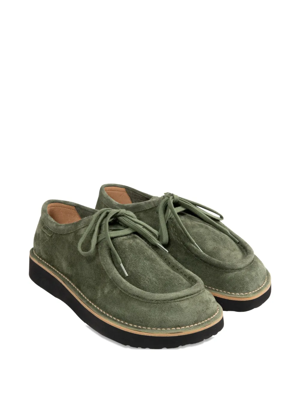 LOEWE lace-up suede derby shoes Green