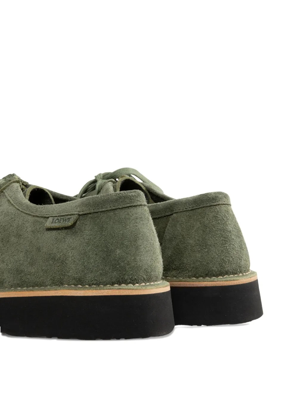 LOEWE lace-up suede derby shoes Green
