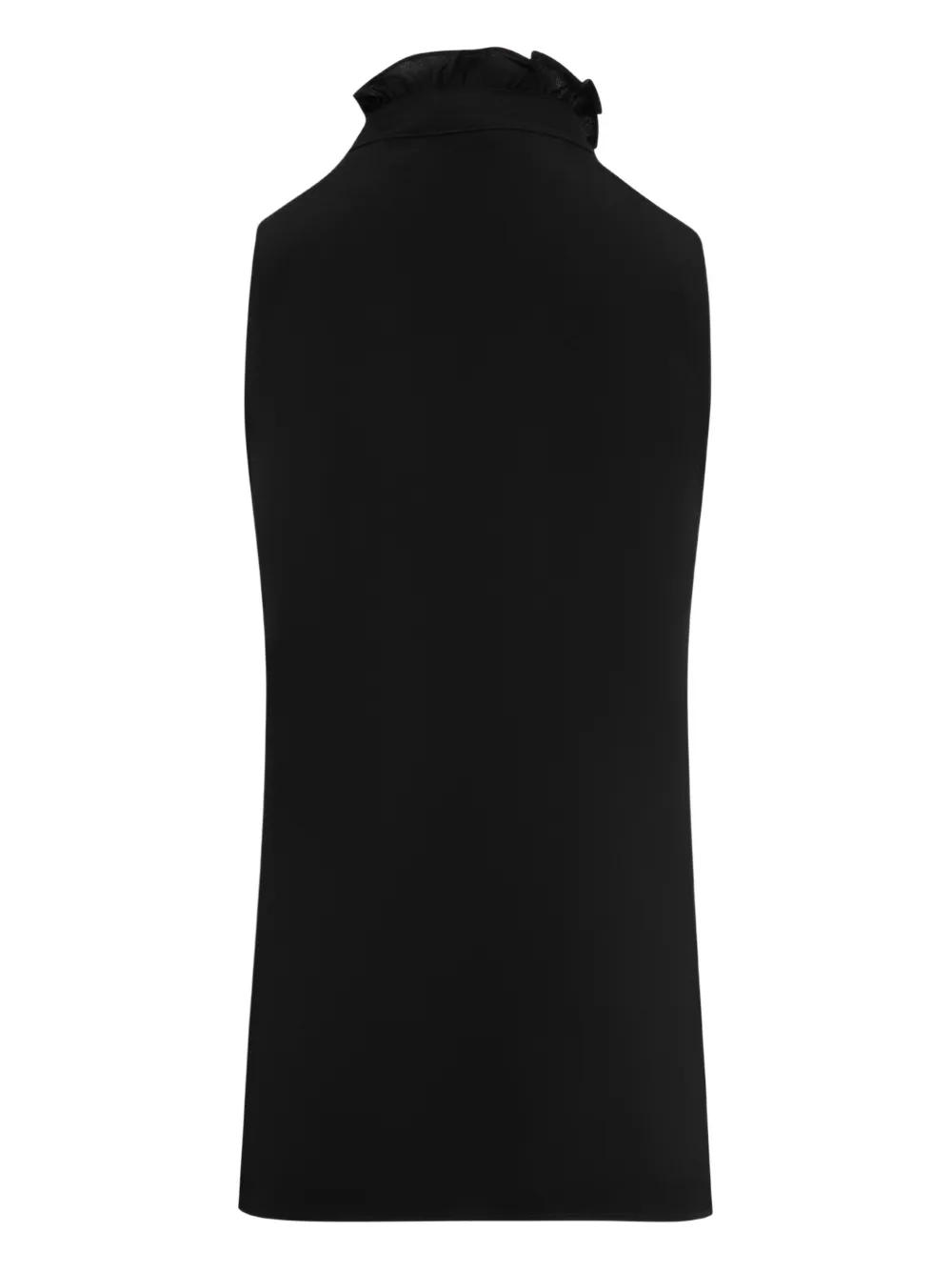Nili Lotan Felton Ruffled High-neck Sleeveless Shirt In Black
