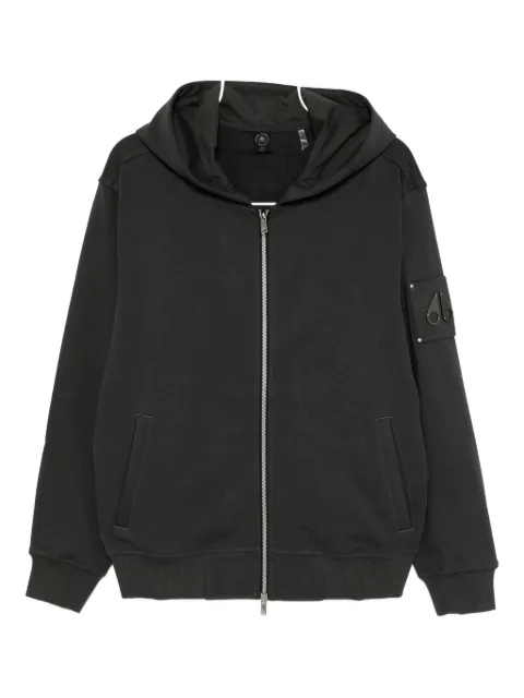 Moose Knuckles logo-plaque cotton hoodie