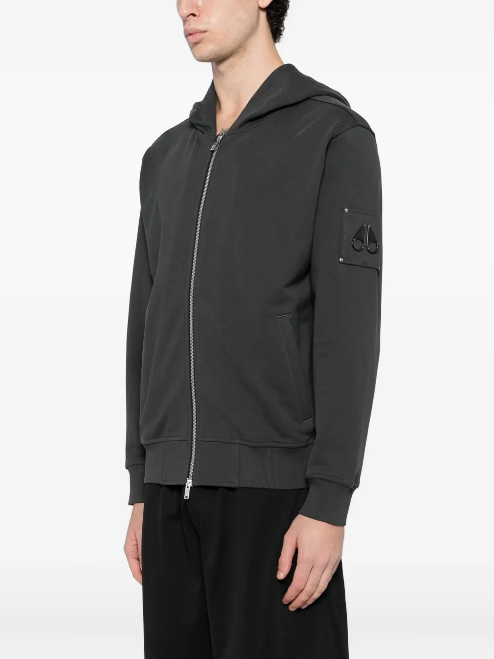 Moose Knuckles Hoodie met logoplakkaat Grijs