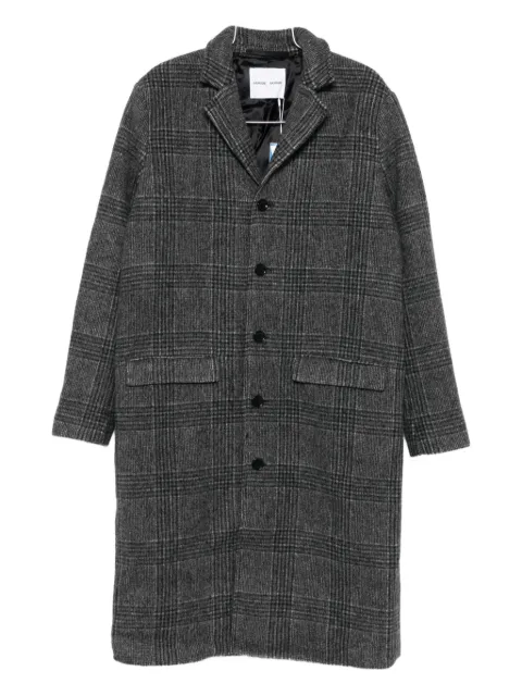 SAMSOE SAMSOE checked-pattern single-breasted coat