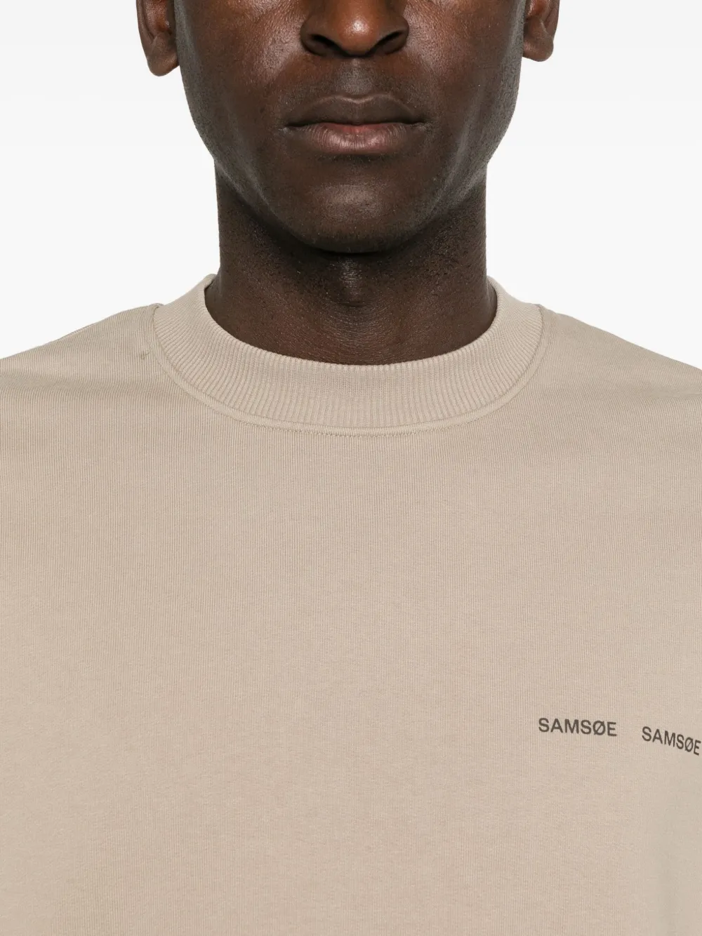 Samsoe & Samsoe Crew-neck Logo Sweatshirt In Green