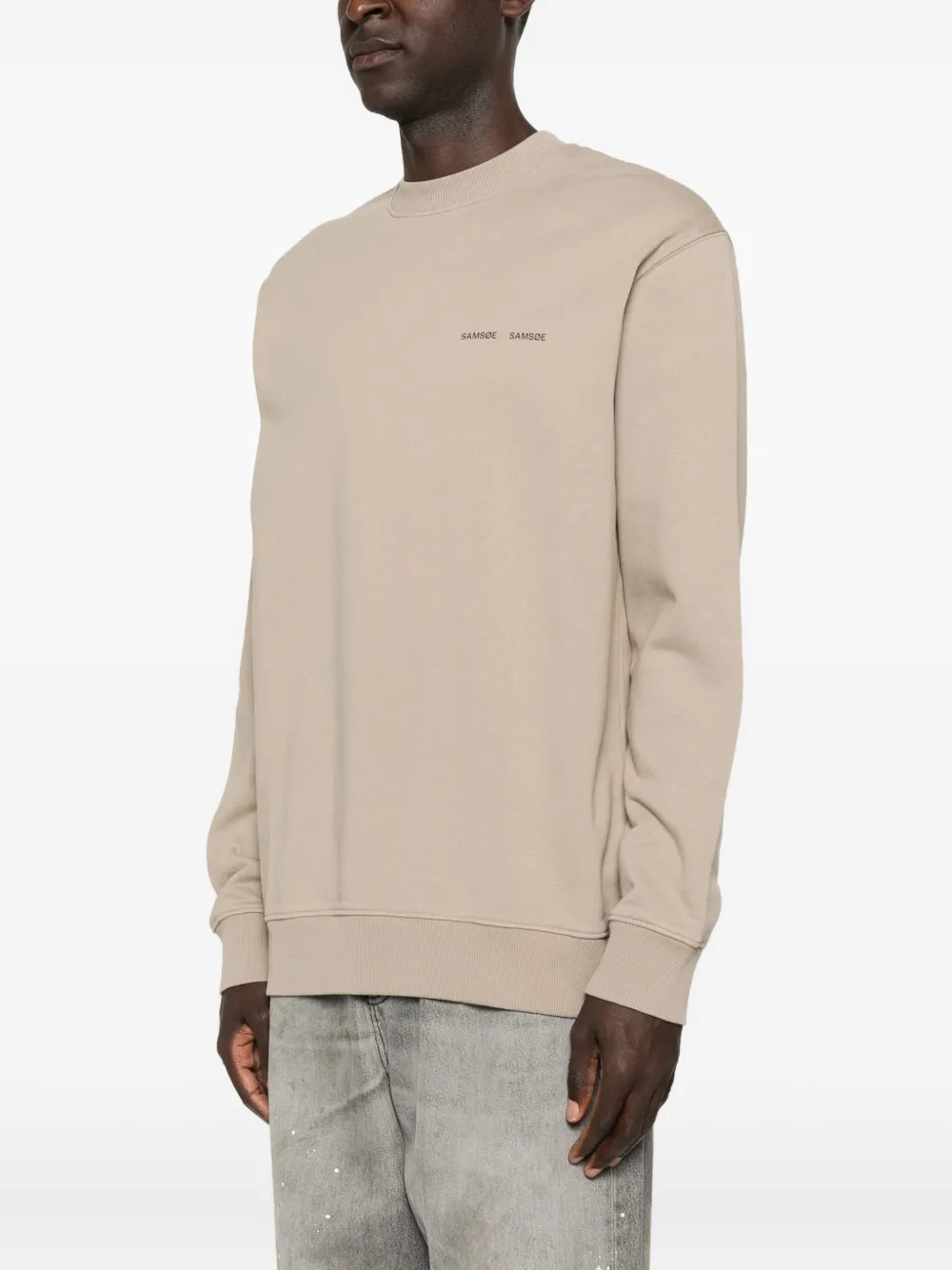 Samsoe & Samsoe Crew-neck Logo Sweatshirt In Green