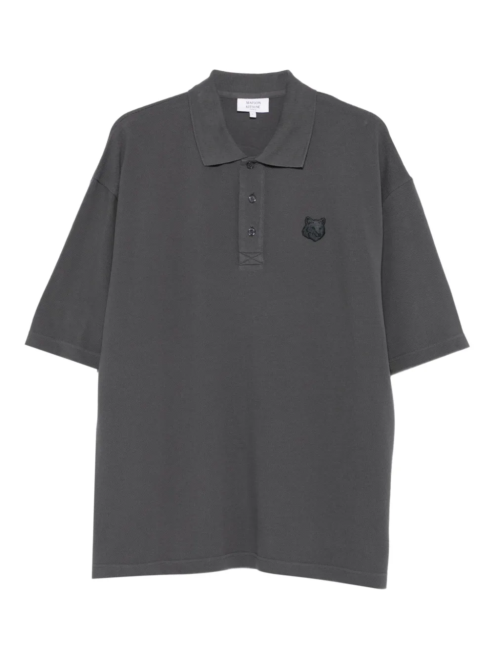 Maison Kitsuné フォックスヘッド ポロシャツ - グレー Maison Kitsuné フォックスヘッド ポロシャツ - グレー
