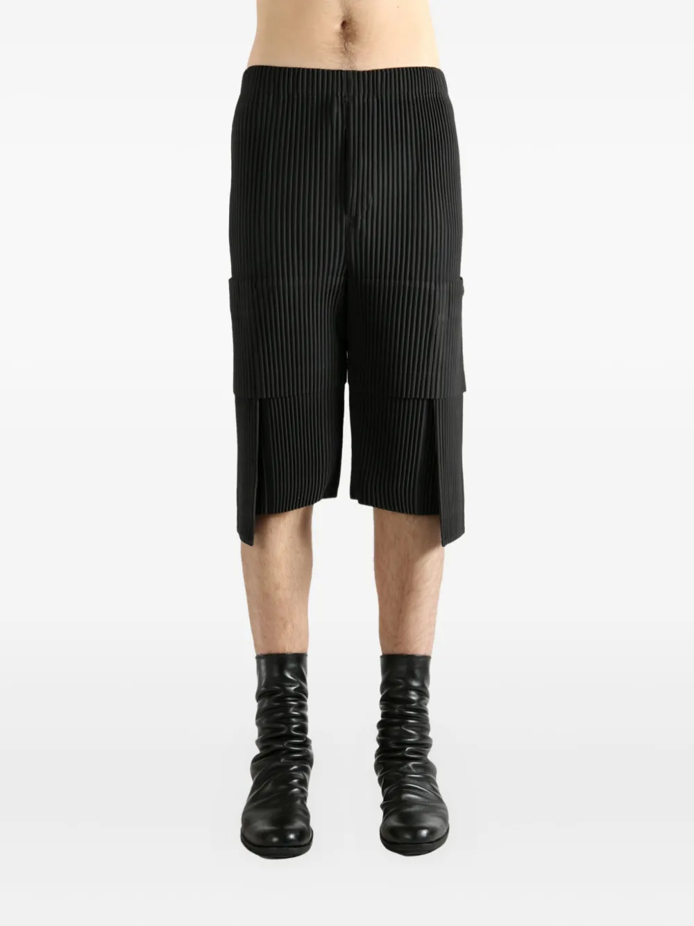 Issey Miyake Pleated Multi-pocket Trousers In Black