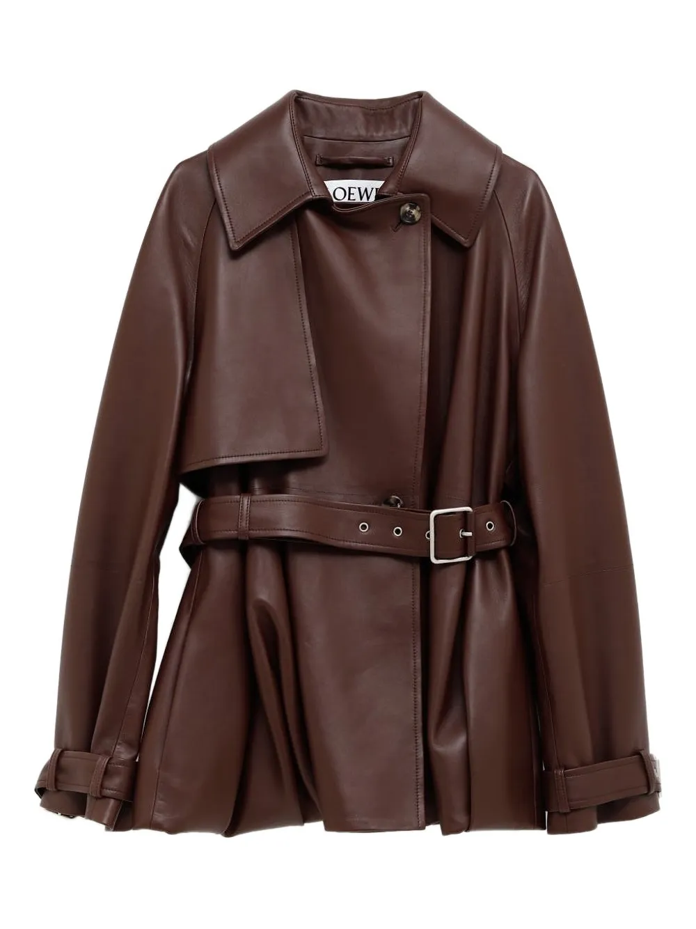 LOEWE belted leather jacket | Brown | Image 1