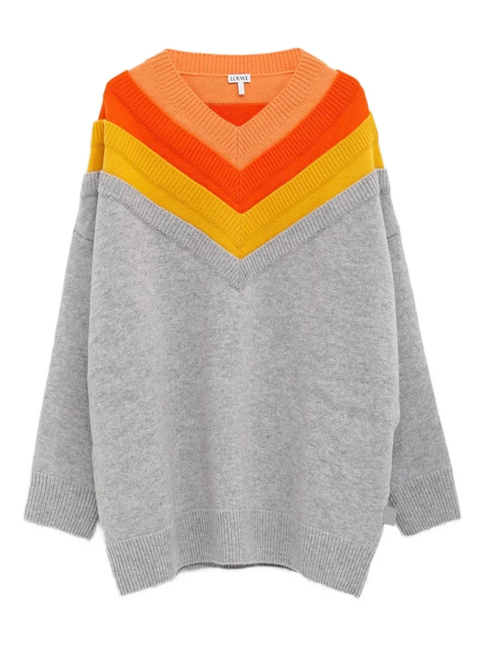 Loewe Layered Wool-blend Sweater In Gray