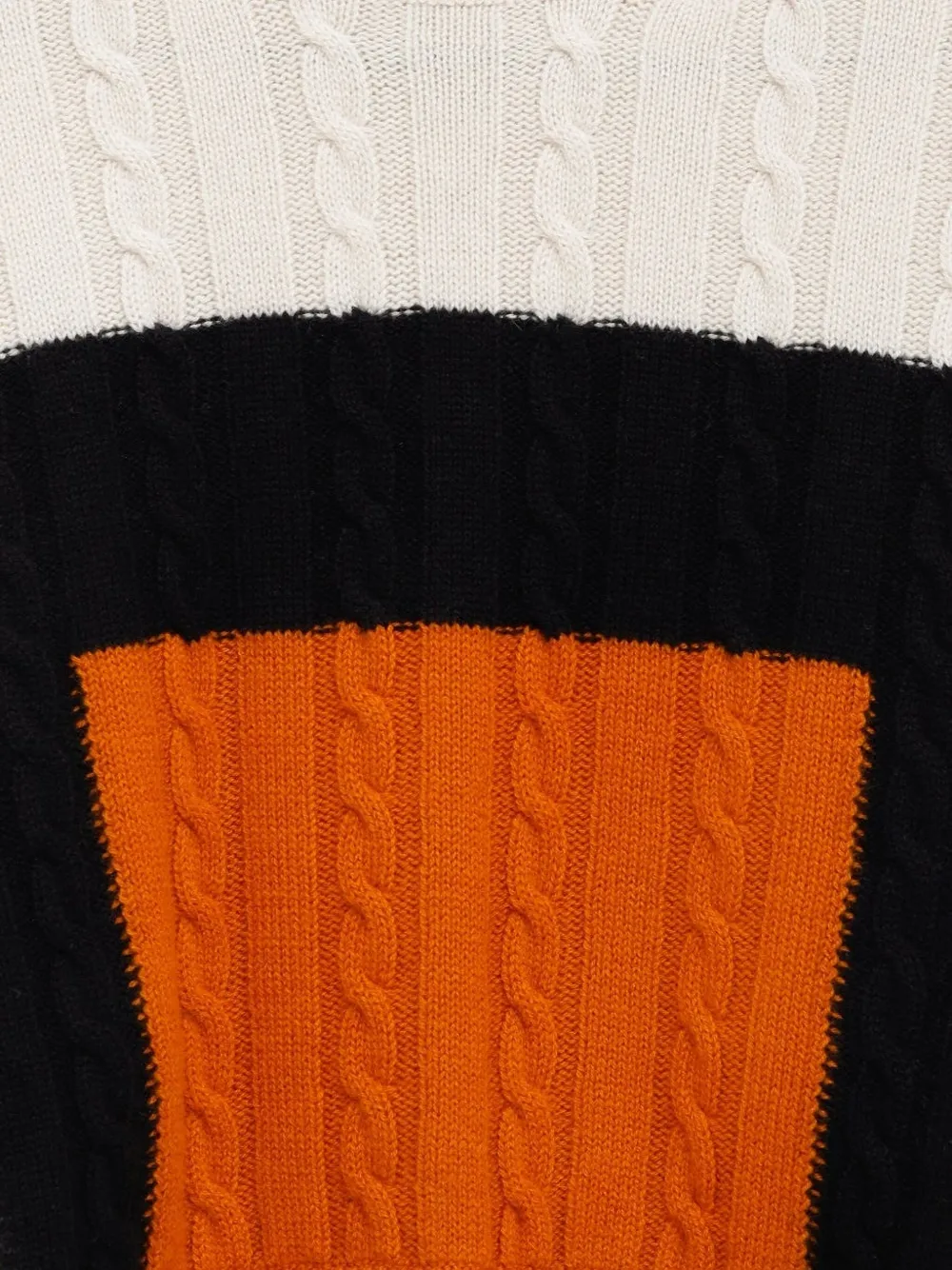 Loewe Paneled Color-block Cable-knit Wool Sweater In Neutral