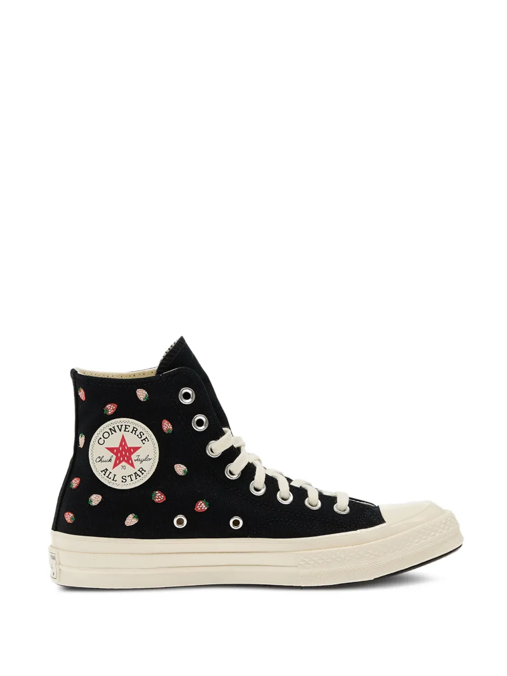 Converse Sneakers met geborduurde aardbeien Zwart