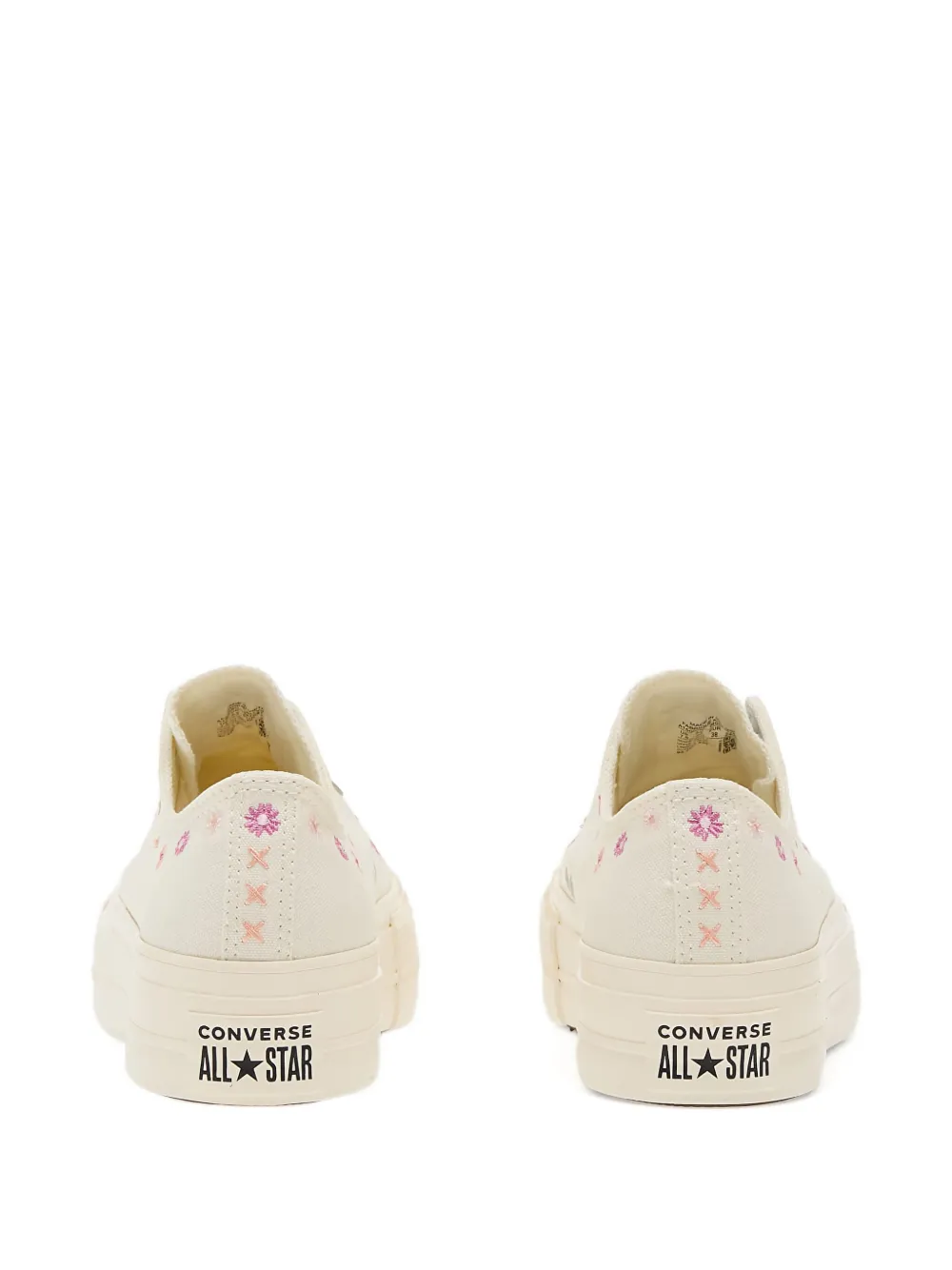 Converse Chuck Taylor floral-embroidered platform sneakers Neutrals