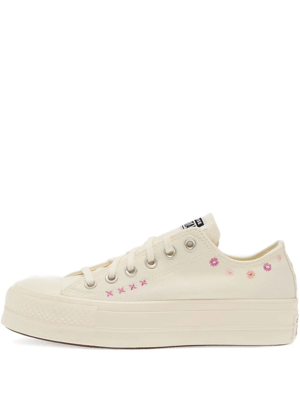 Converse Chuck Taylor floral-embroidered platform sneakers Neutrals