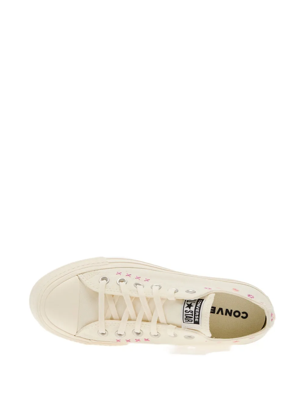 Converse Chuck Taylor floral-embroidered platform sneakers Neutrals