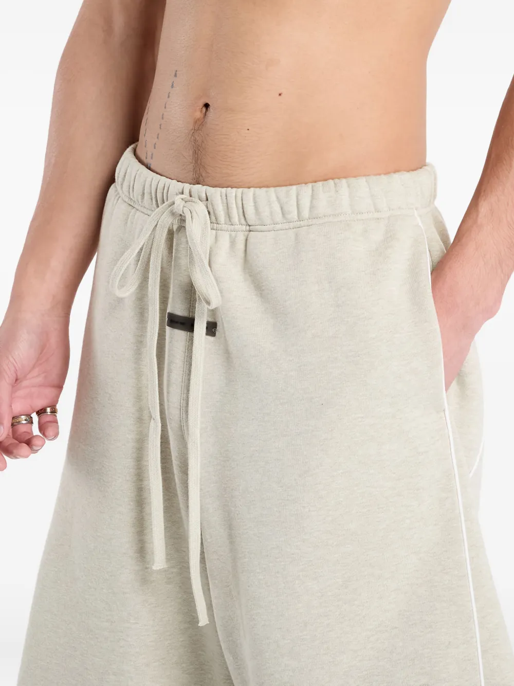 Essentials Embroidered-logo Shorts In Neutral