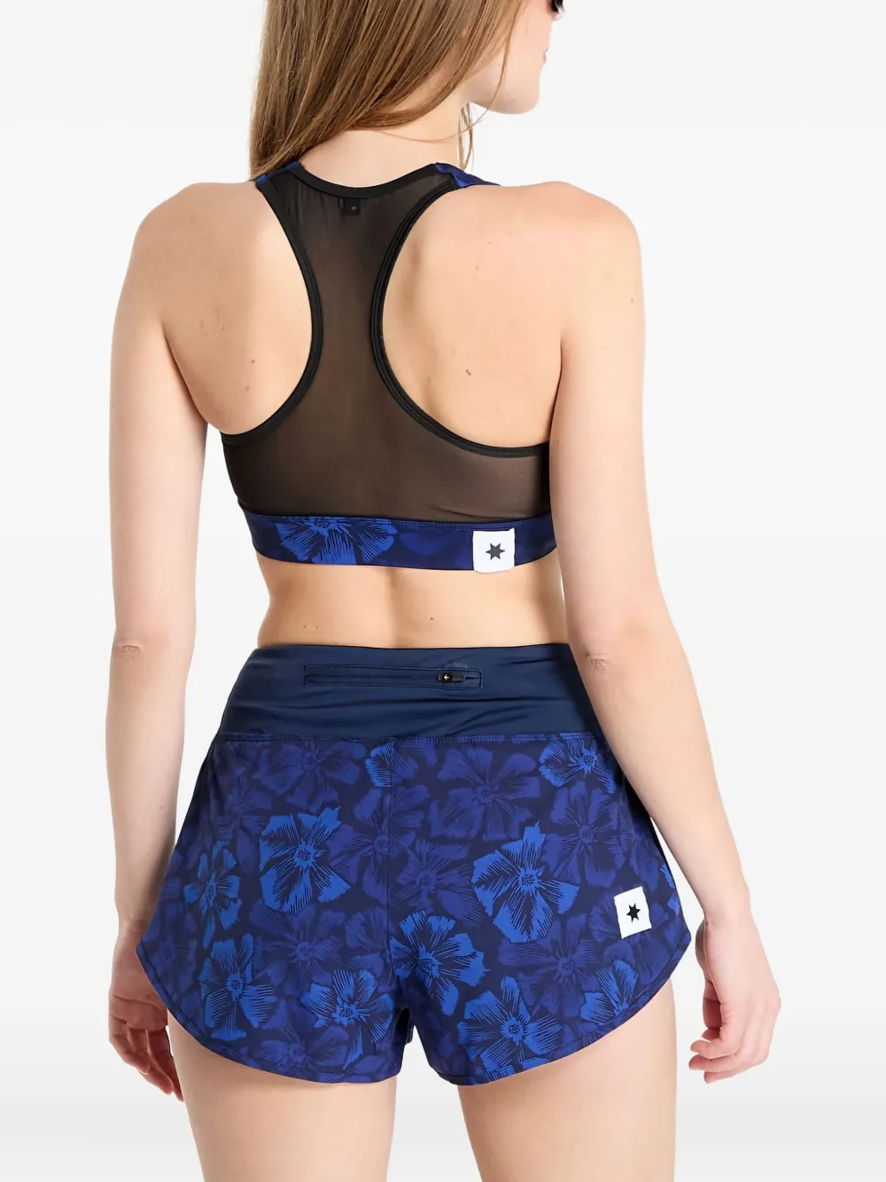 SAYSKY Sport-bh met bloemenprint en racerback Blauw