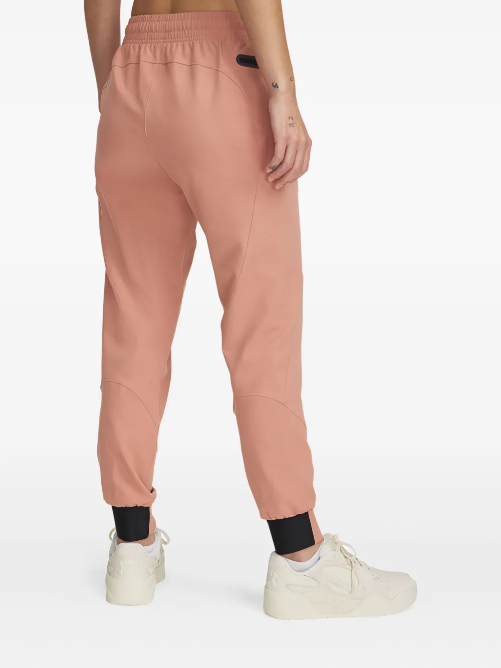 Under Armour Panelled Elasticated-cuff Track Pants In Pink