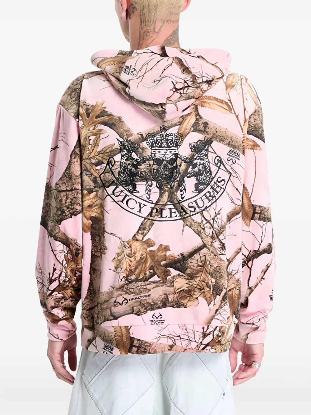 Pleasures Tree-print Zip-up Hoodie In Multi