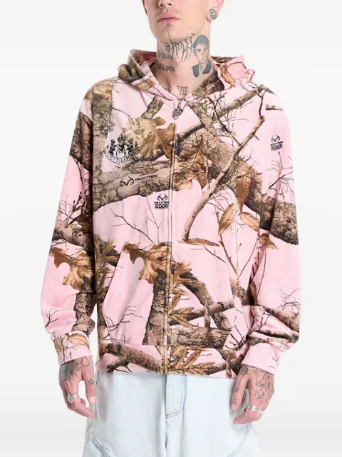 Pleasures tree-print zip-up hoodie